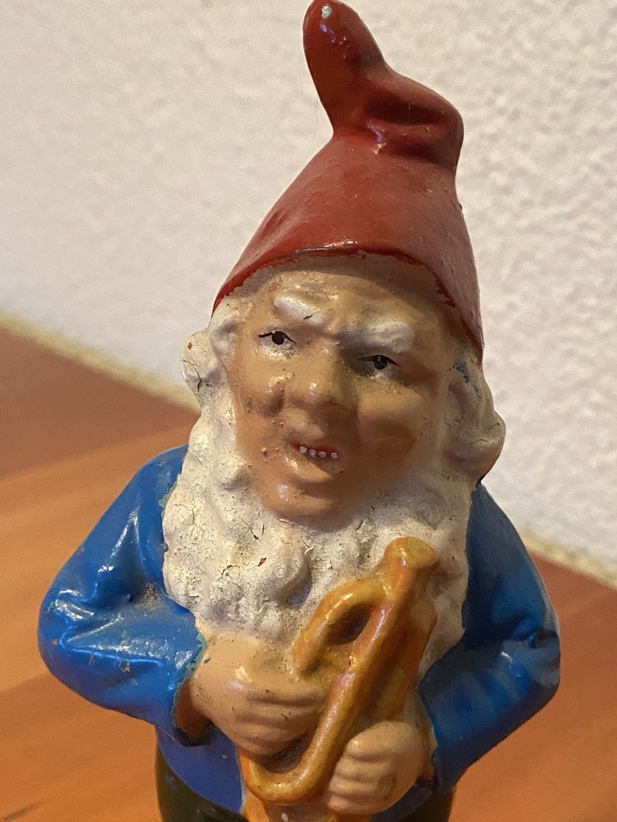 Statuette: Alter charmanter Gartenzwerg mit Trompete - Vintage – Usato da Rüti ZH venduto da Weder2 4