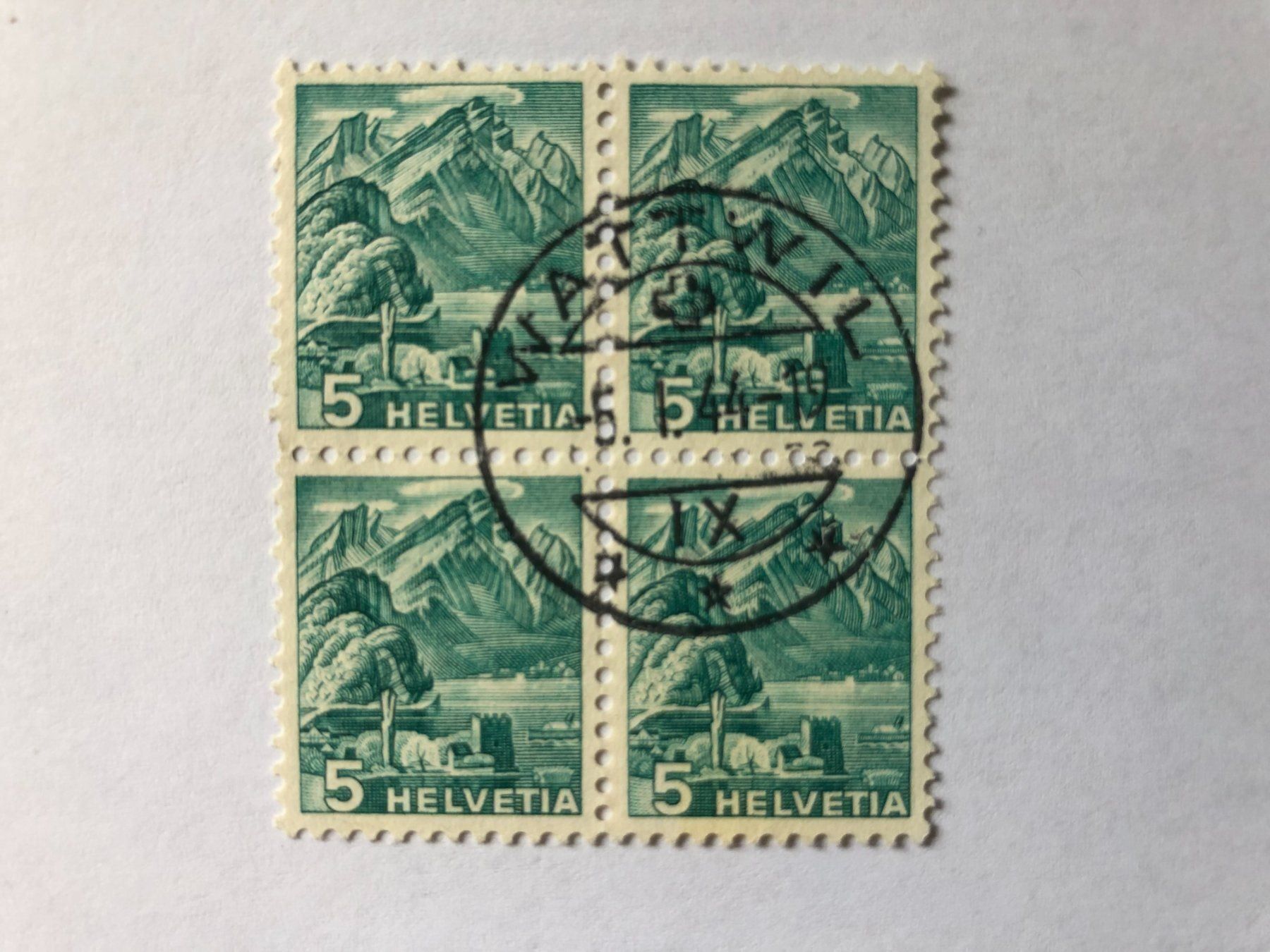 Tutti i francobolli: 1936, 5.1.1944 Wattwil, 4er Block – Usato da Hefenhofen venduto da Bierinder