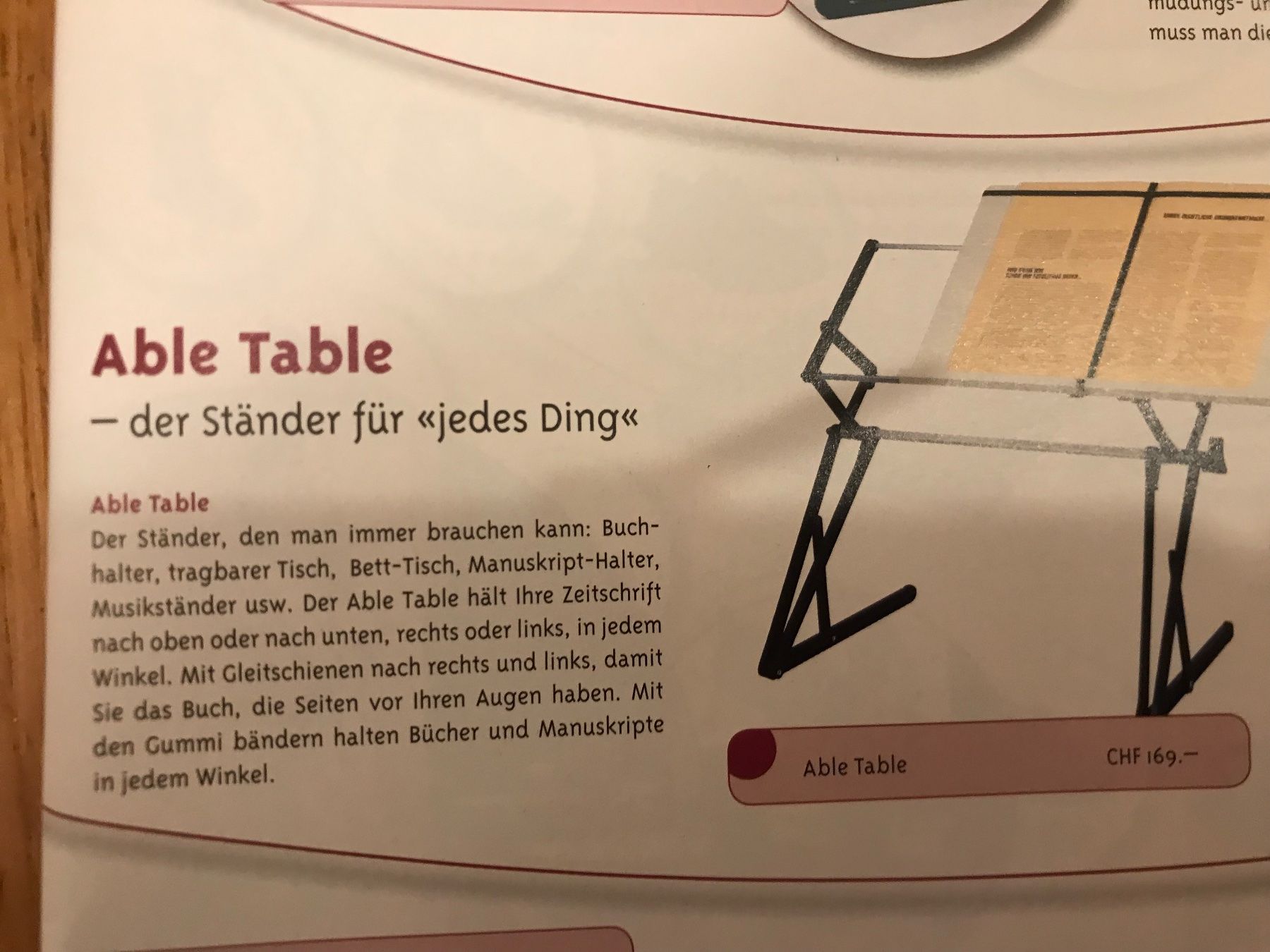 Medizinische Geräte: Leseständer - Able Table – Gebraucht aus losone von china06 1