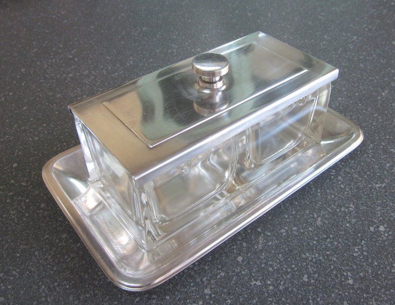 Set di piatti: Art Deco Marmeladenset Glas mit Deckel Tablett Wellner vers. – Usato da Bischofszell venduto da raika 2