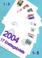 2004  17 Ersttagsatzbriefe alle von 2004