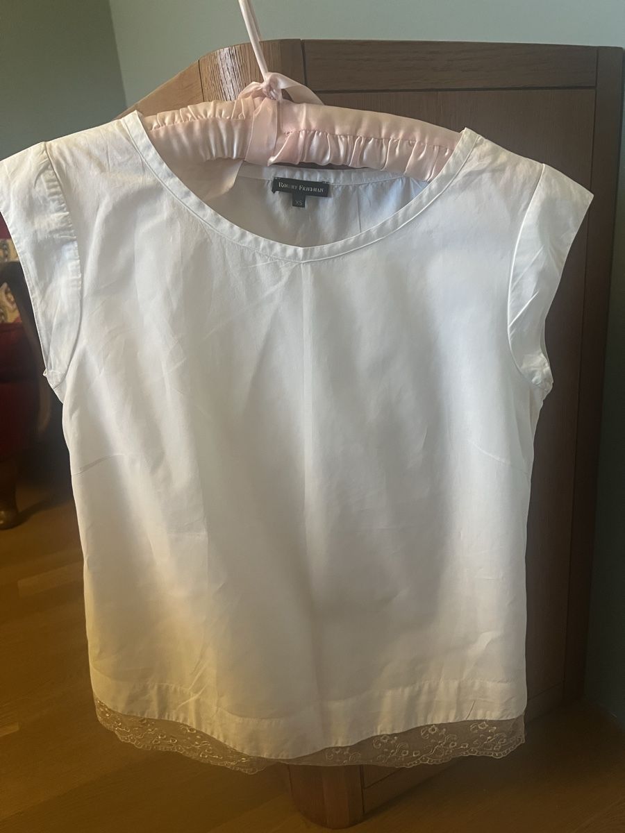 Robert Friedman Blusen: Robert Friedman Bluse Top weiss Spitze XS – Gebraucht aus Ebmatingen von dartim