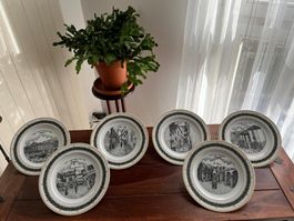 Collezione di 6 piatti "La Lugano di un tempo..."