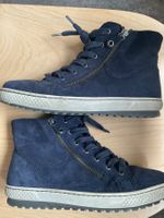 GABOR SNEAKER STIEFELLETTE DUNKELBLAU WILDLEDER GR.6/39