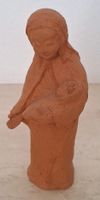 Madonna mit Kind Figur Terrakotta handgeformt 21 cm