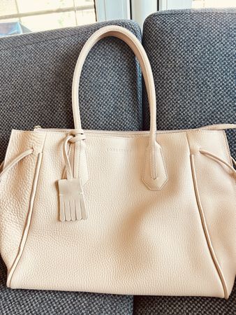 Longchamp Tasche Leder Beige Damen Handtasche guter Zustand