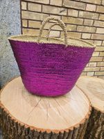 Korb: Palmblatt/Pailletten fuchsia-ANGEBOT