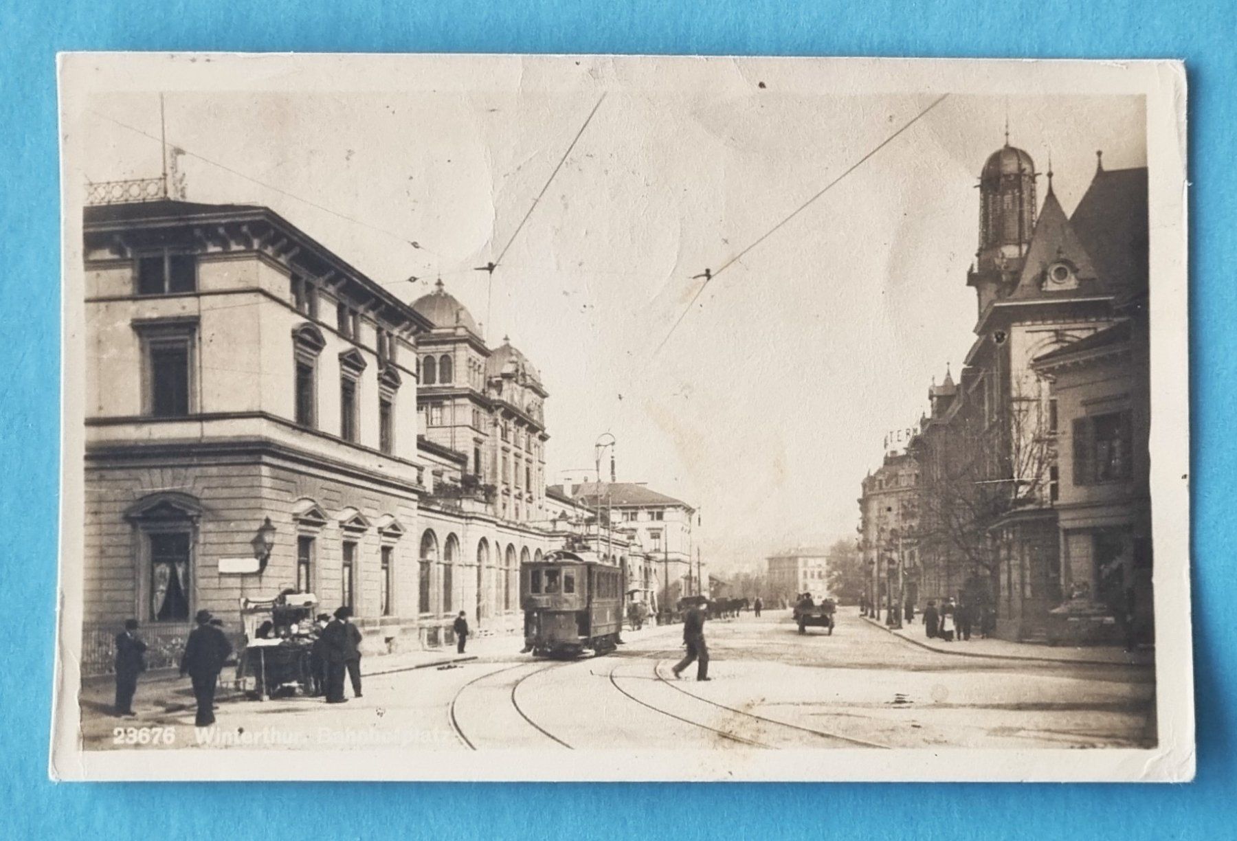 Cartoline postali: Winterthur - Bahnhof - Strassenbahn - Tram - 1921 – Usato da Rothrist venduto da RROENK