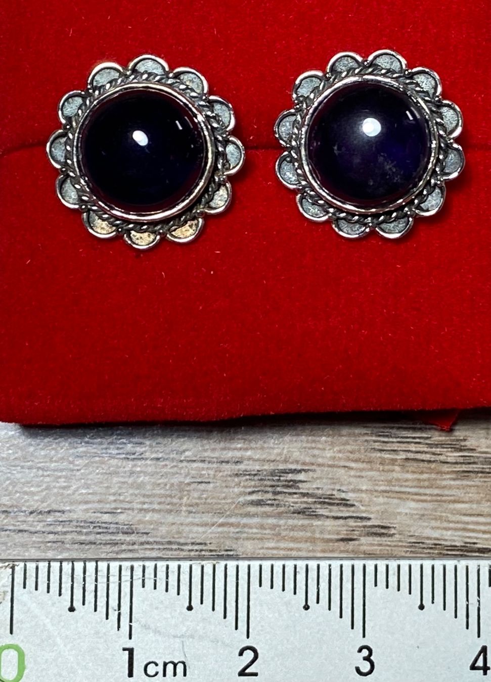 Orecchini pendenti & Orecchini a lobo: orientalische Silber Ohrstecker mit Amethyst – Nuovo e nell'imballaggio originale da Laax GR venduto da krippenfiguren-laax 2