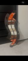 Wanduhr geschwungen modern orange/braun guter Zustand