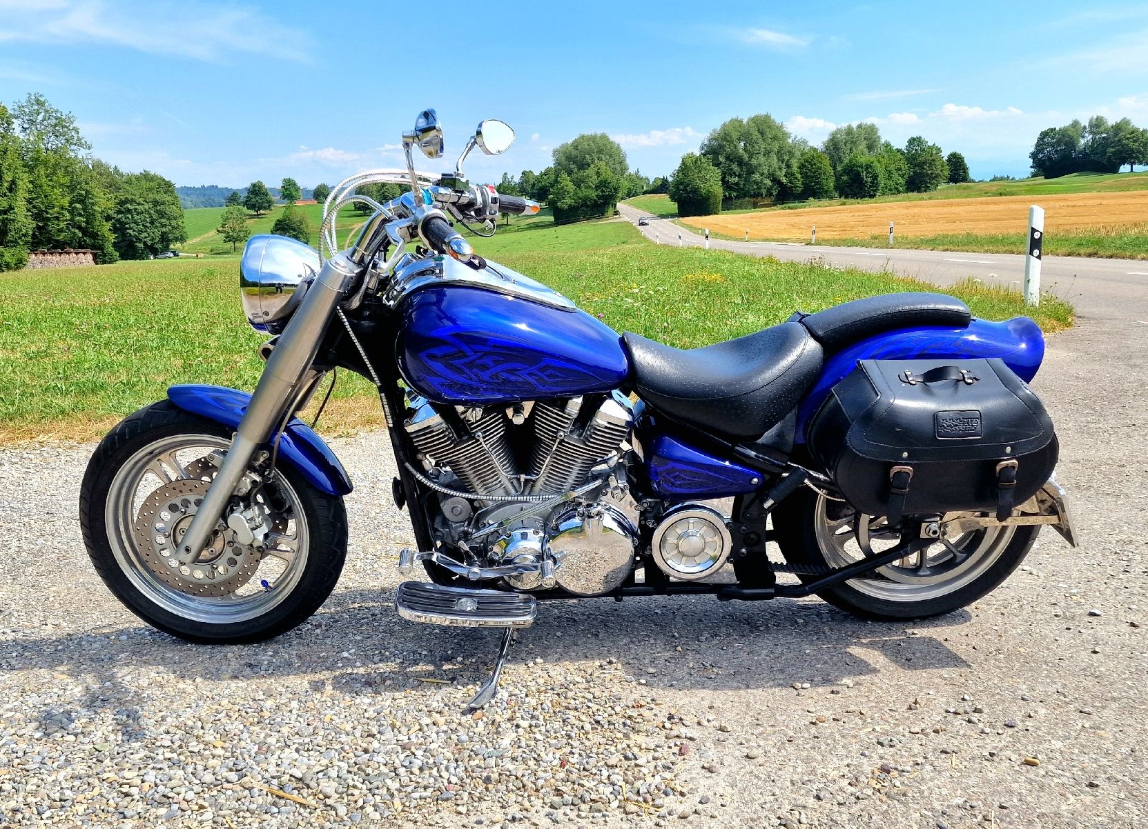 Yamaha Chopper: Yamaha XV1600 Blue Tribal Custom – Usato da Winterberg ZH venduto da maho66 1
