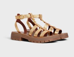 Orig. CELINE Clea Triomphe Sandalen, Gr. 38,5 gold NP 990.--