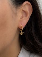 925 Sterling Silber Ohrringe vergoldet mit Zirkonia Biene