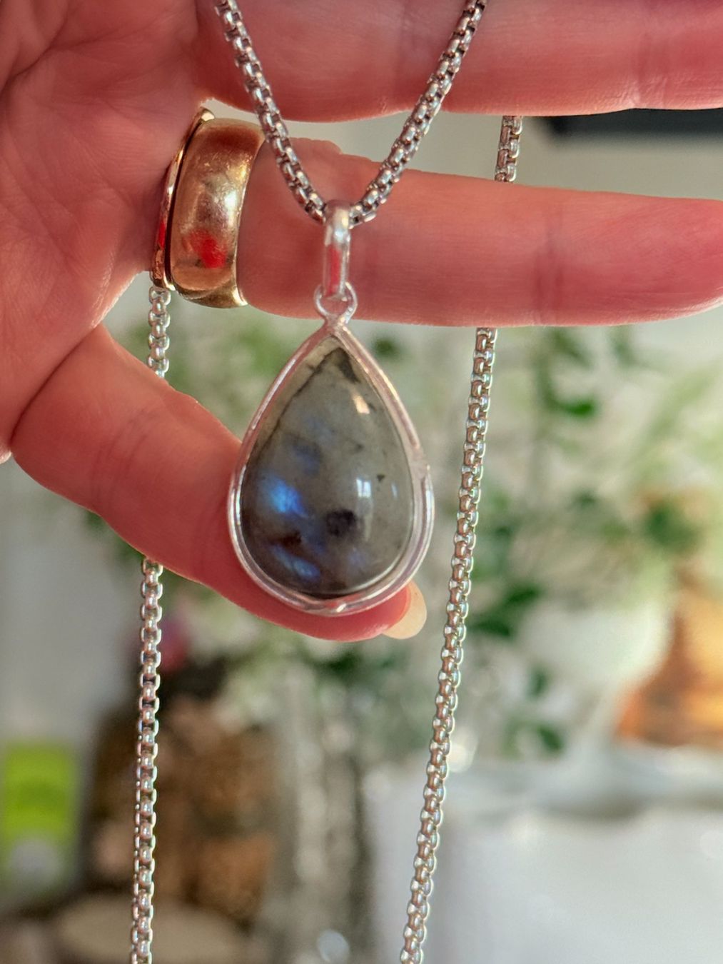 Catenine: Collier élégant avec Labradorite véritable, neuf! – Nuovo e nell'imballaggio originale da Genève venduto da AGBERG 1