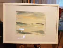 Aquarell "Seelandschaft" – Signiert Gaby, datiert 1988