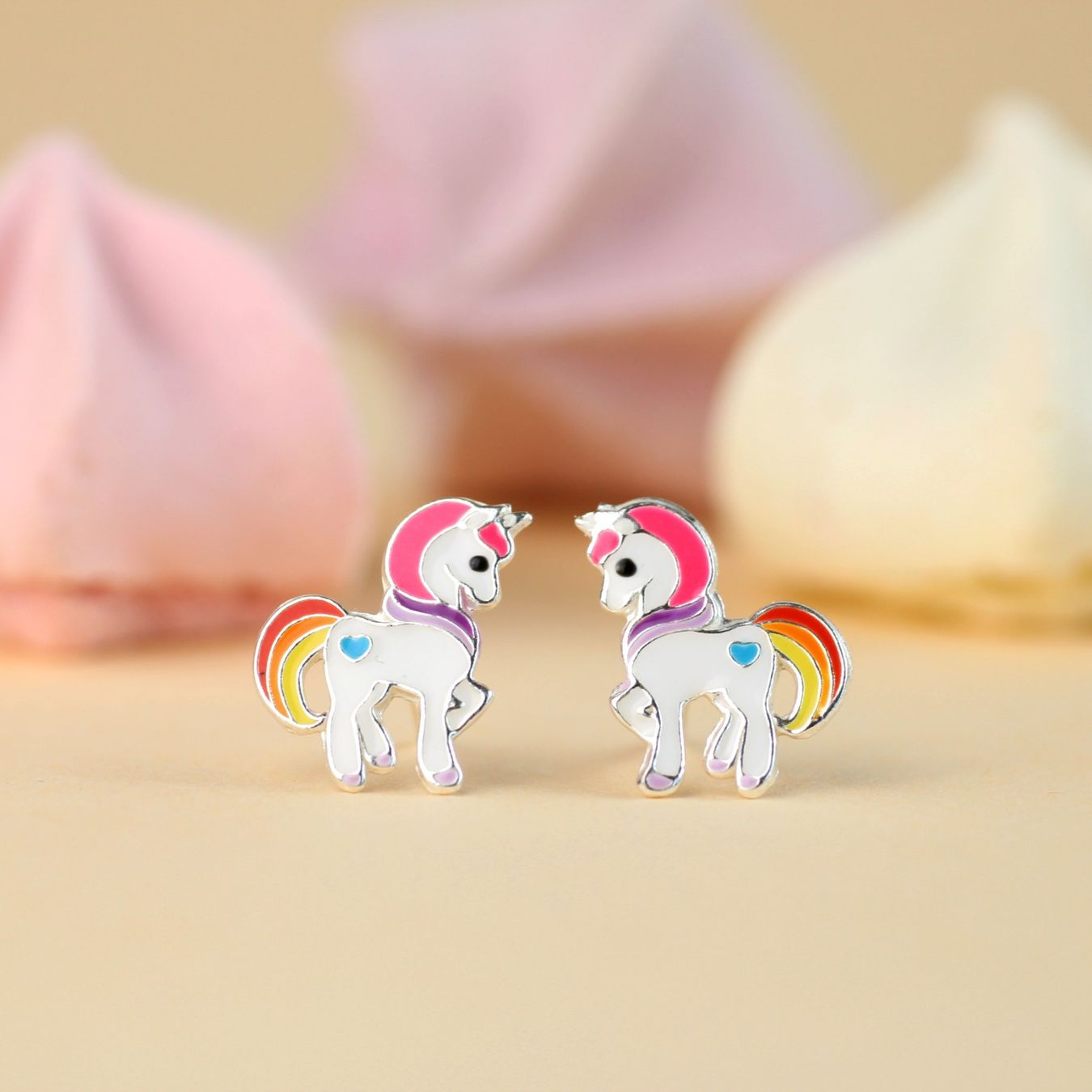Orecchini pendenti & Orecchini a lobo: Kinder Ohrringe pinkes EINHORN 925 Silber – Nuovo e nell'imballaggio originale da Stallikon venduto da Bergli18 1