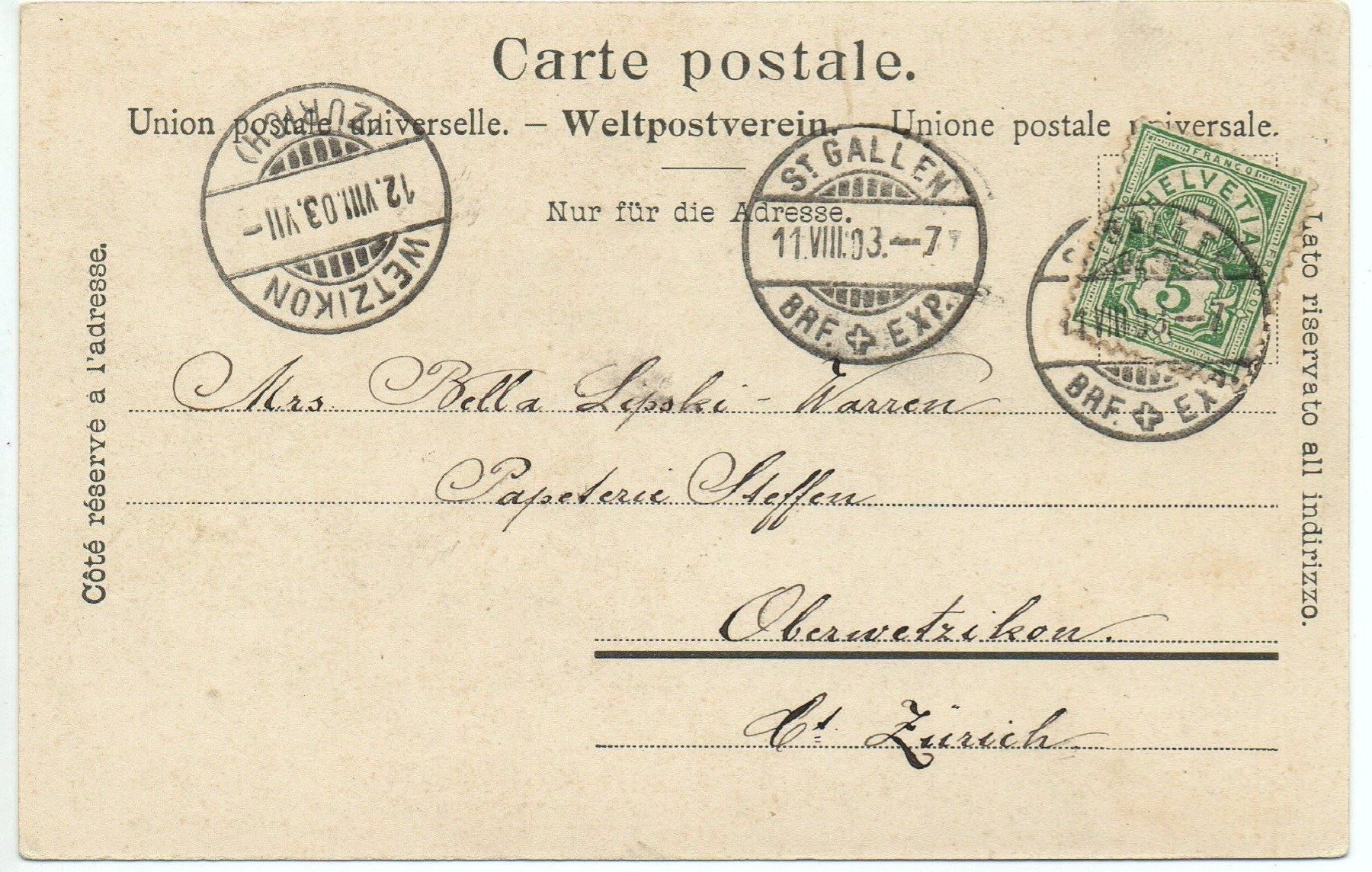 Cartes postales: ST. GALLEN Teilansicht – D'occasion à Jona par philajona 1