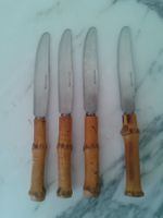 4 Obstmesser / Messer mit Bambusgriff