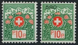 1934 - Portofreiheit - geriffeltes Papier - postfrisch **