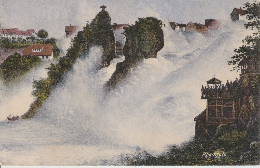Cartoline postali: CH 160 Rheinfall, 1917 – Usato da Freienbach venduto da Bhaltis
