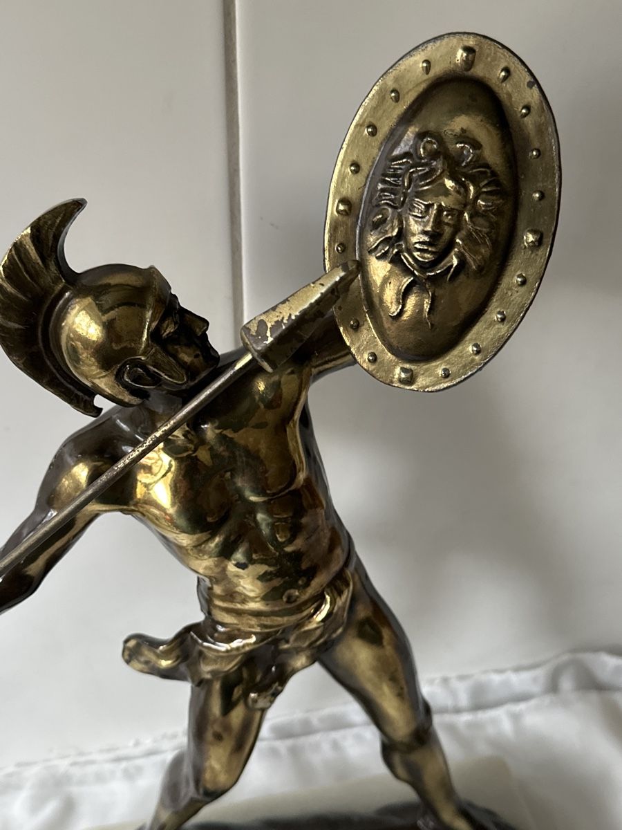 Sculture & Statue: Metallfigur "Achilleus" auf Marmorsockel – Usato da Zürich venduto da Chaeffeler 2