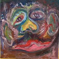 Providzalo abstraktes "Face" 50 x 50 cm Acryl/Leinwand
