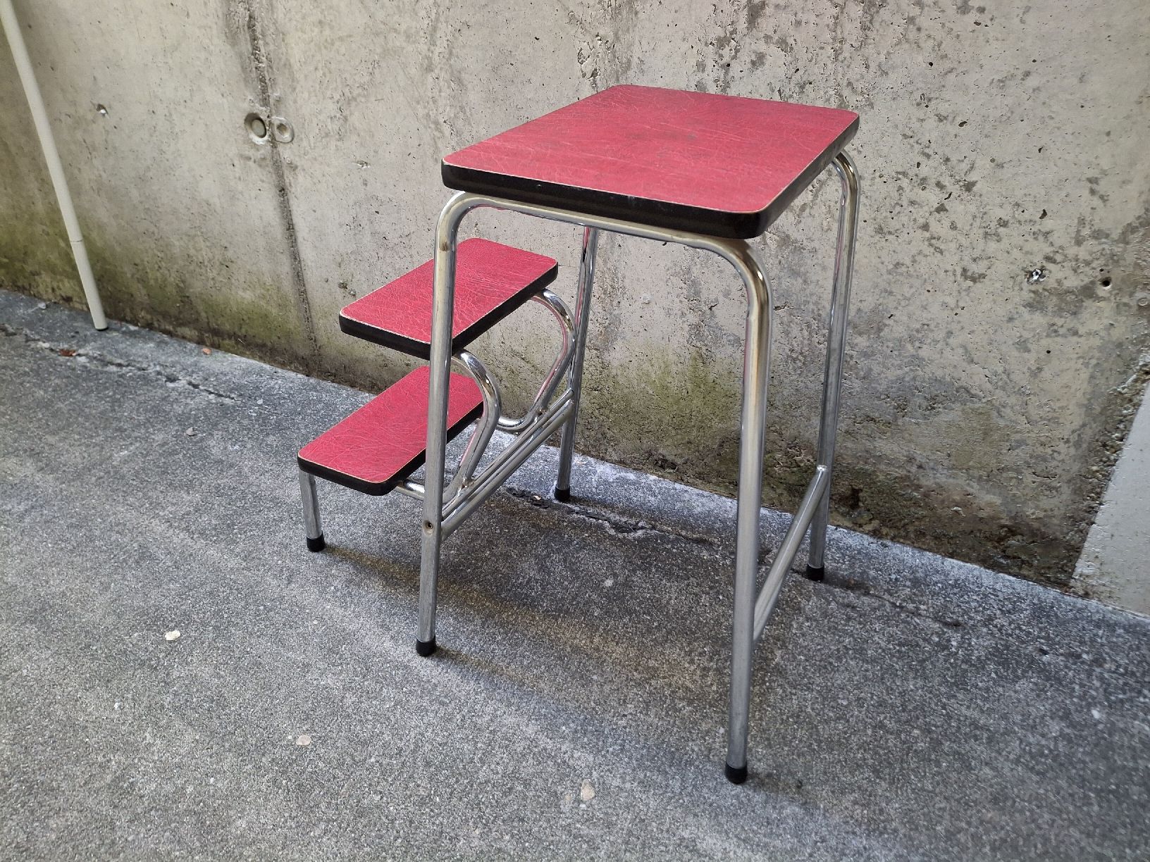 Hocker: Trittschemel, Tritthocker, Mid-Century, 60er, 50er – Gebraucht aus Fislisbach von HurtiBrocki 1