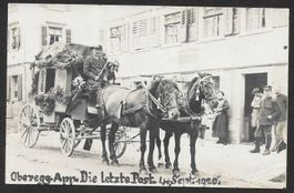 Oberegg die letzte Post 4.9.1920 Postkutsche vor Postbureau