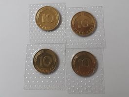 4x 10 Pfennig 1983 Stgl