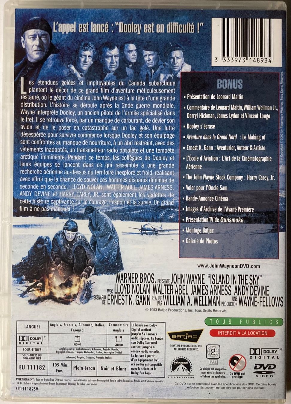 Tutti i DVDs: JOHN WAYNE - AVENTURE DANS LE GRAND NORD – Usato da Poliez-Pittet venduto da Newtown-Records 1