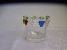 Weinglas Glasmarkierer Traubenmotiv aus Glas 6 Stück **NEU**