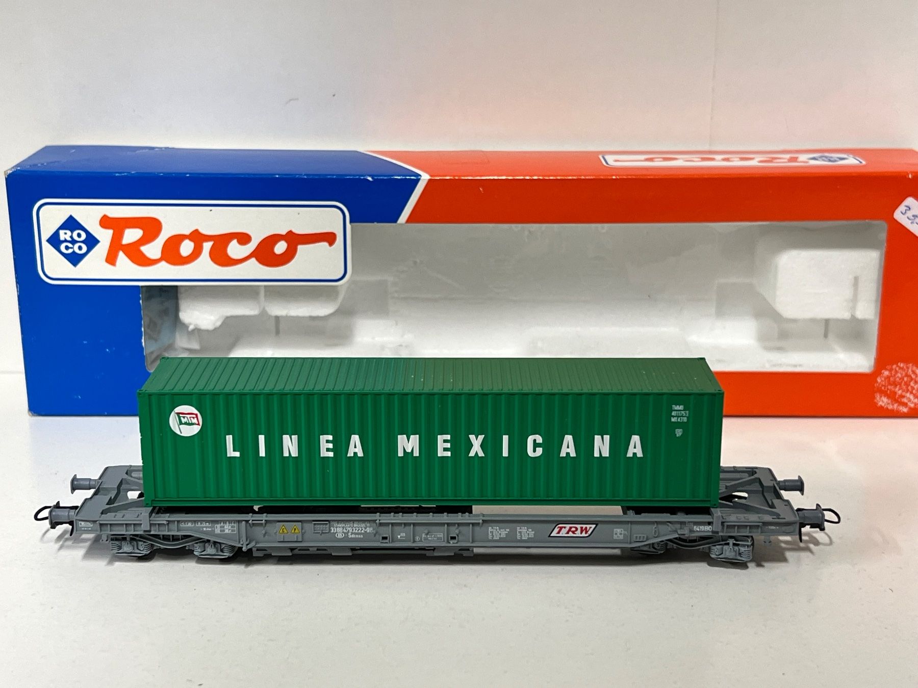 Roco Modellini di ferrovie: Roco Containerwagen "Linea Mexicana" SNCB H0 DC – Usato da Geroldswil venduto da TopTrain54 1