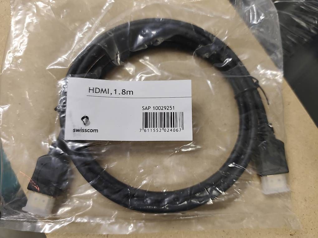 Swisscom Cavi: Swisscom HDMI Kabel. 1.8m – Nuovo e nell'imballaggio originale da Schiers venduto da Pet70