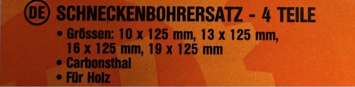 Tutti gli attrezzi: Schneckenbohrer-Set 4tlg. – Nuovo (secondo la descrizione) da Oberriet SG venduto da KevMills69 2