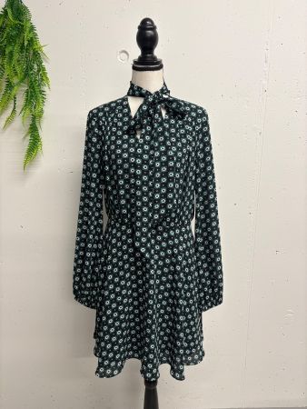 Ted Baker Kleid mit Muster und Schleife Gr. 36 schwarz blau