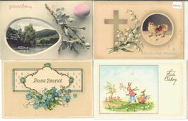 4 AK - Frohe Ostern - Joyeuses Paques
