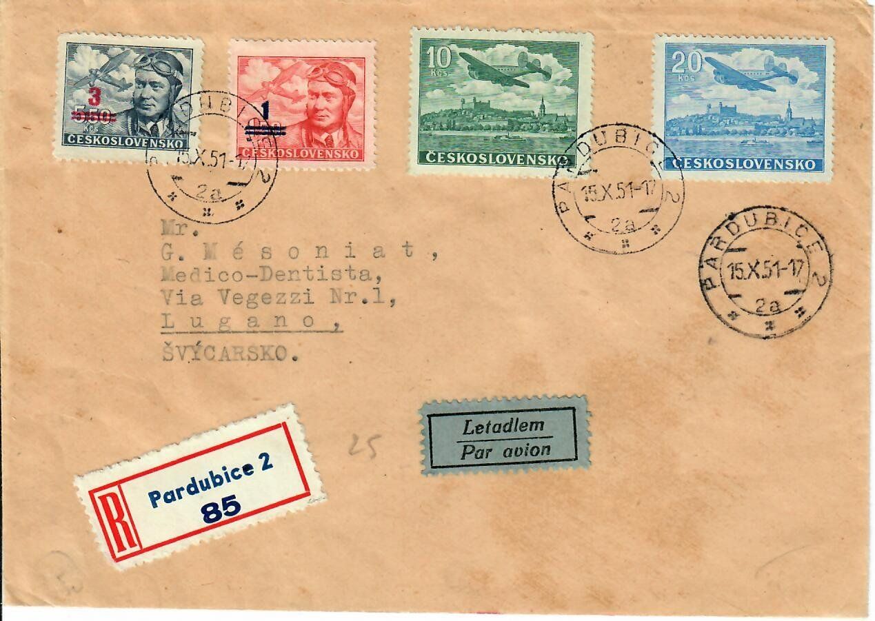 Tutti i francobolli: Brief, Tschechoslowakei 1951 – Usato da Hochdorf venduto da Ziegel-16