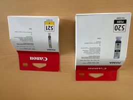 Cartucce Canon CLI-521Y+PGI-520BK, nuove, imballate!