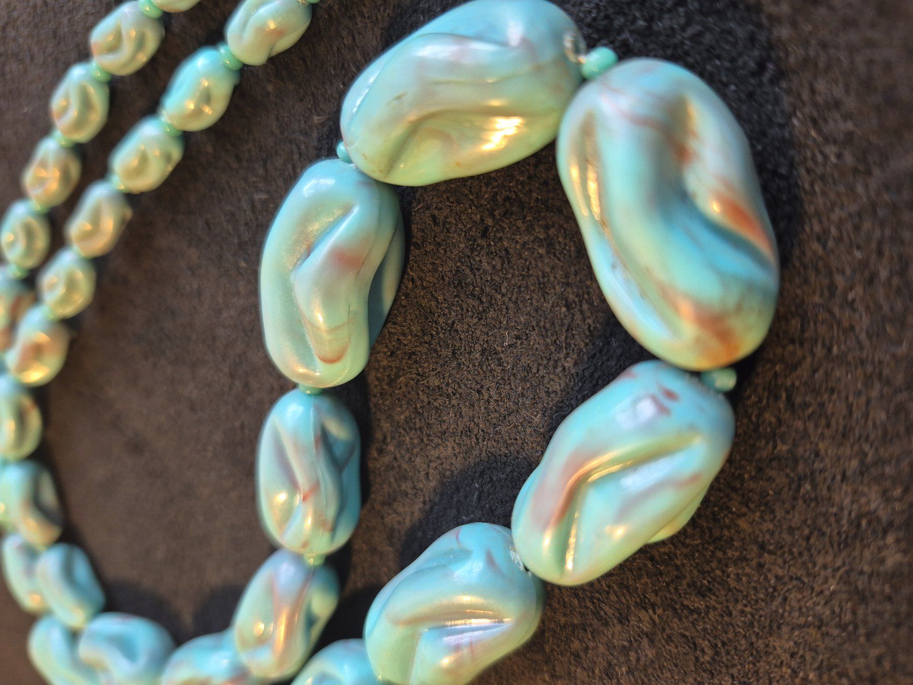 Catenine: Antike Bakelit blaue Halskette Collier, ca 1930-40 – Usato da Zürich venduto da helsan 8