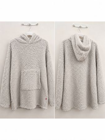 Pull hoodie tout doux beige/crème