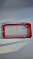 Coque d’iPhone X/XS transparente avec bords rouge