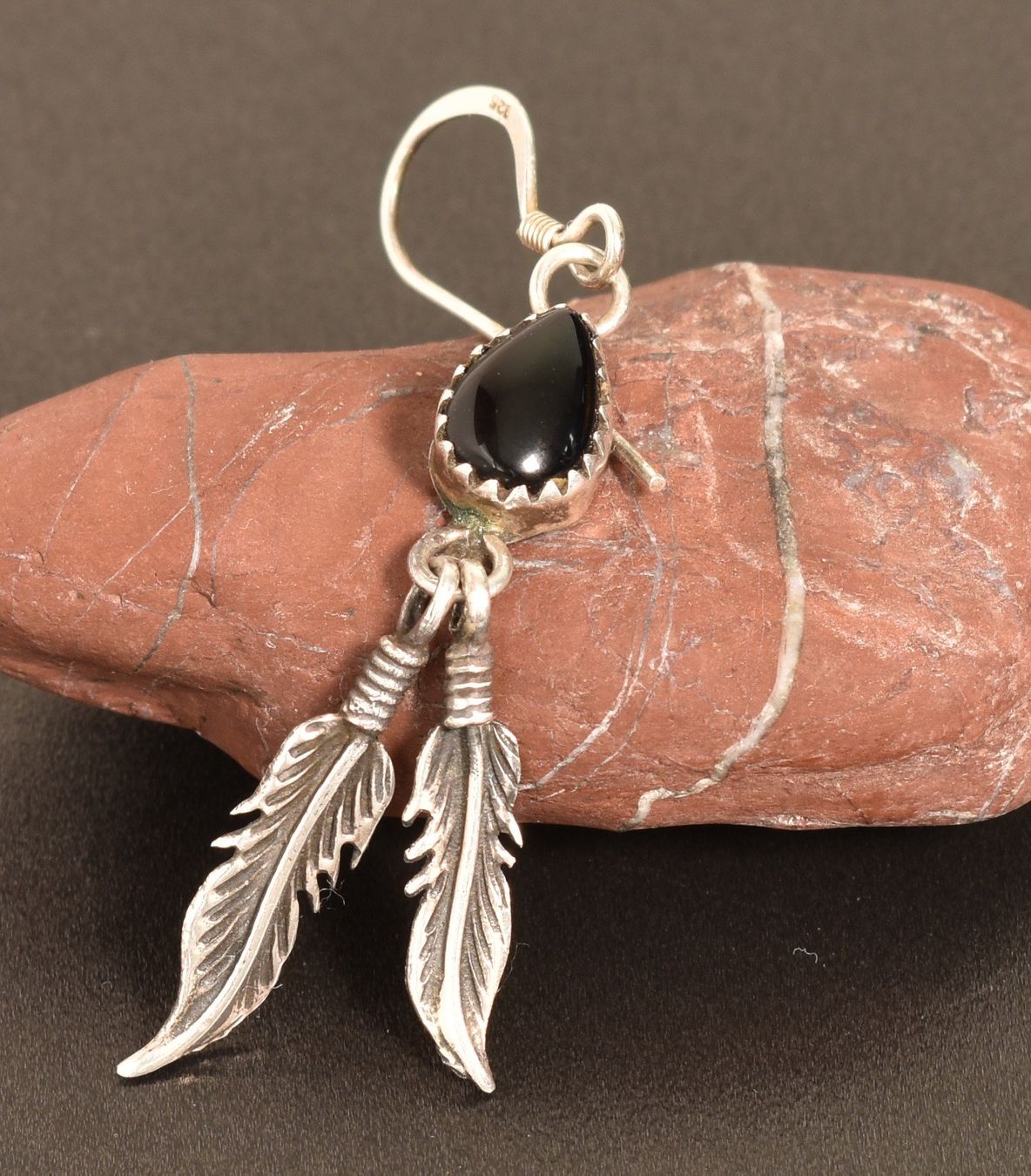 Orecchini pendenti & Orecchini a lobo: Vintage Silber-Ohrring "Native American Style" – Usato da Azmoos venduto da greenstone13