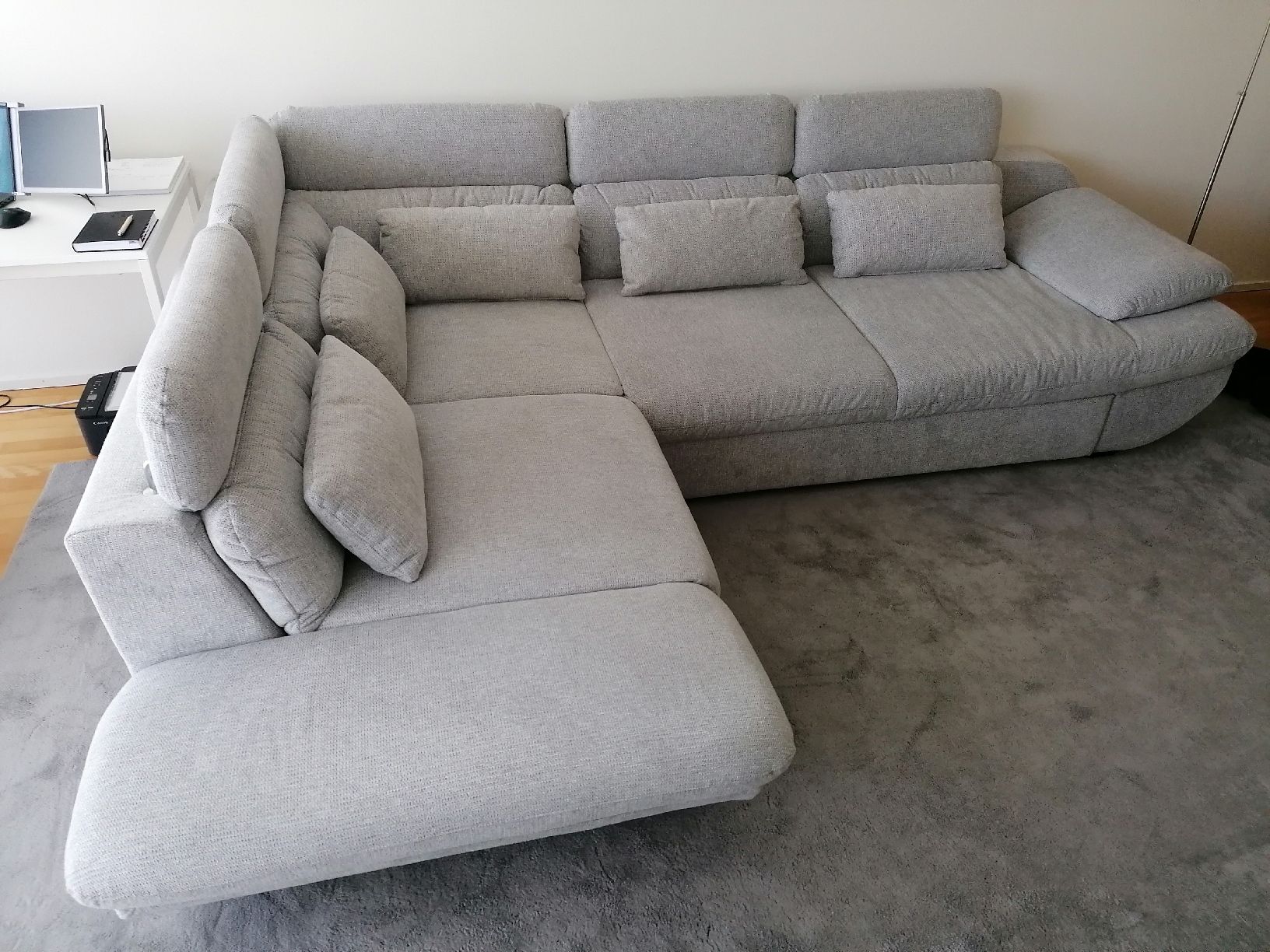Divani: Grey Comforama L Shape Sofabed Like New Schlafsofa – Nuovo (secondo la descrizione) da Zürich venduto da thesuccessnow