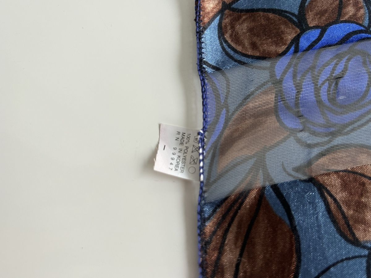 Foulards, Tücher & Schals: Scarf blue floral pattern polyester made in Korea new – Neu (gemäss Beschreibung) aus Saland von ele_vc96 2