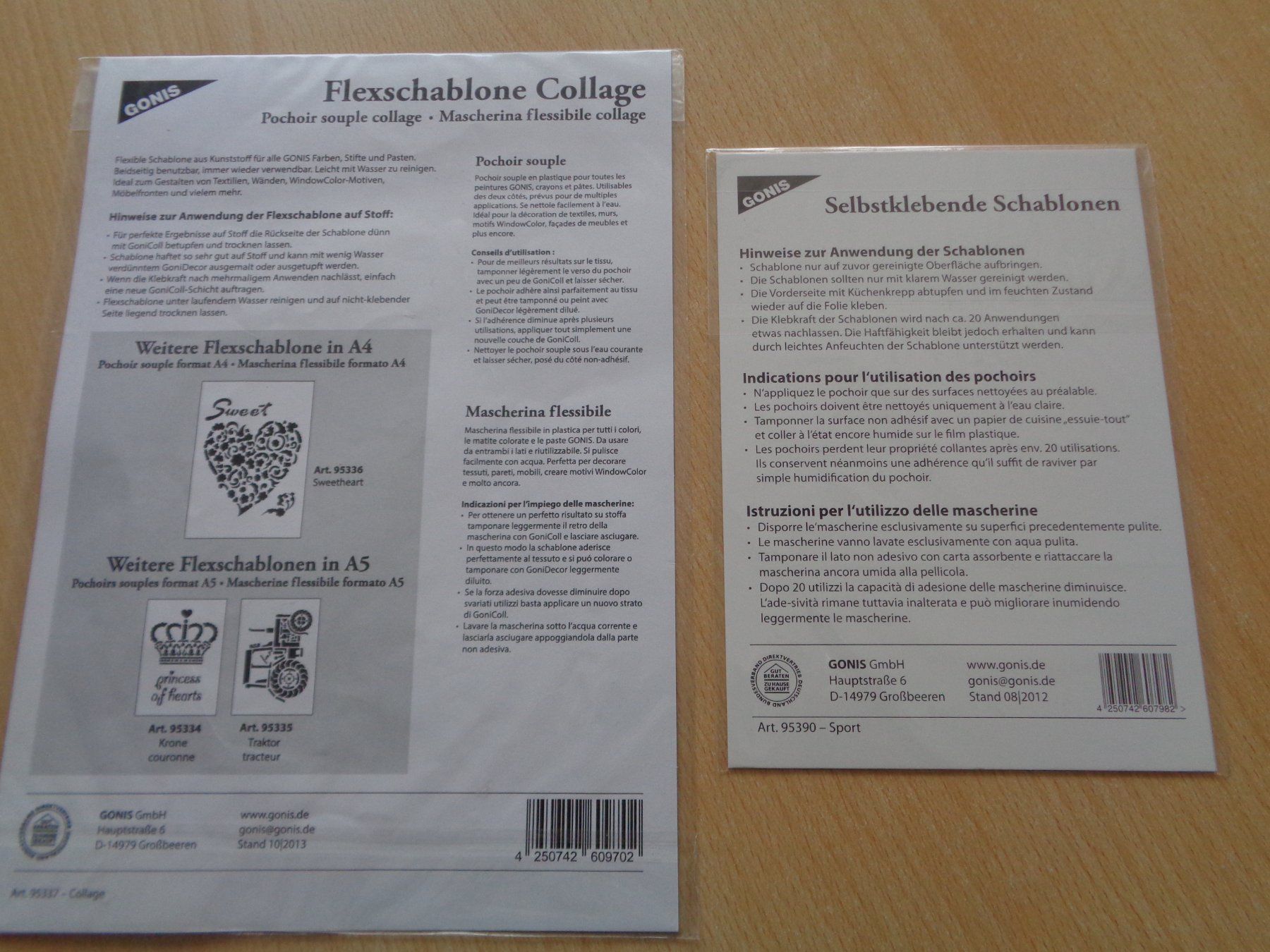 Sciablone: 2 Gonis Schablonen – Nuovo (secondo la descrizione) da Dietikon venduto da chroetli77 3
