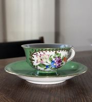 Herend Cup and Saucer Porcelain Green Like New
