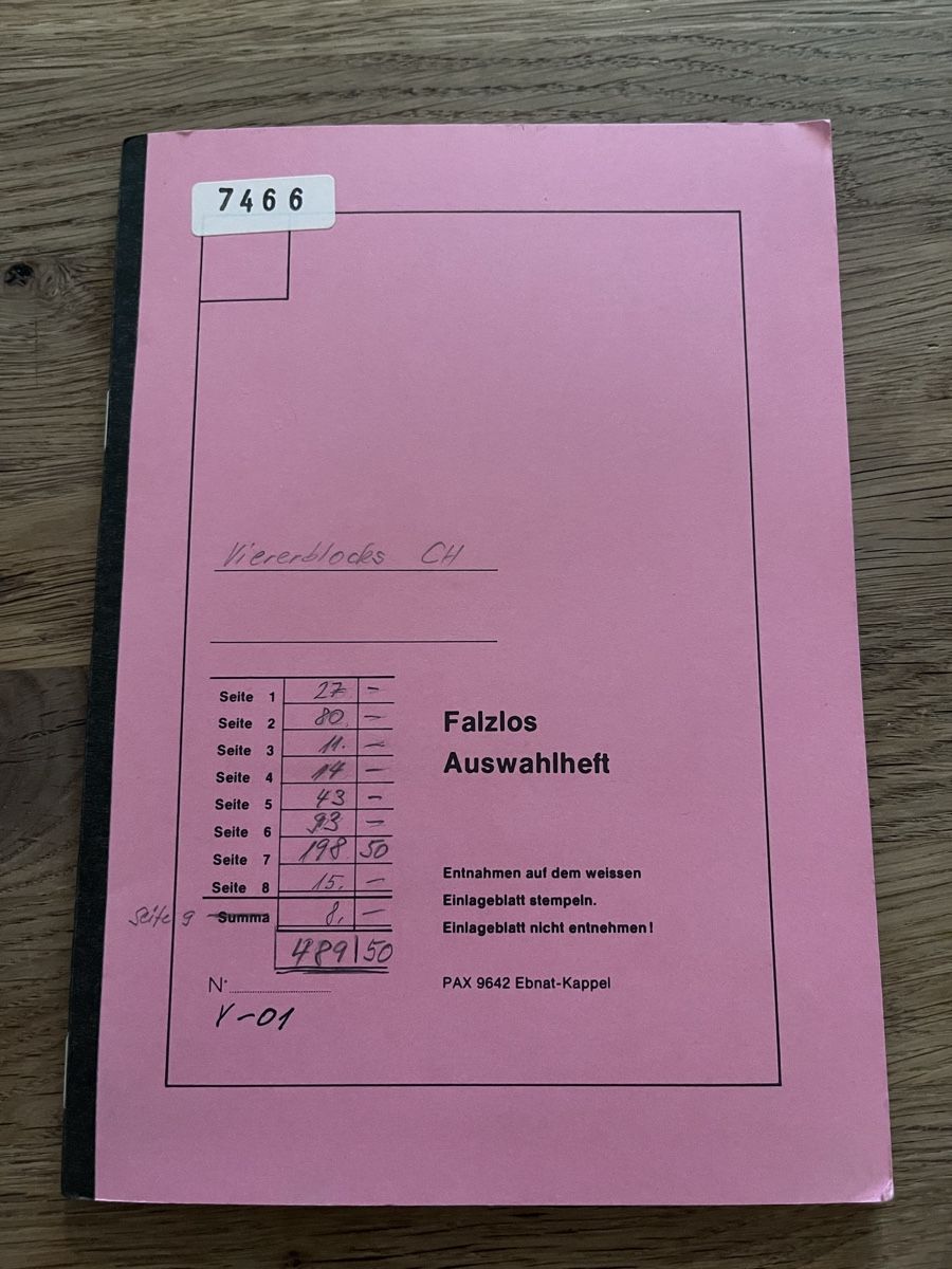Tutti i francobolli: Briefmarken Auswahlheft Viererblocks CH – Usato da Römerswil LU venduto da manuscha_