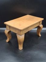 Antiker,rustikaler Fusshocker dunklem Holz niedriger Hocker