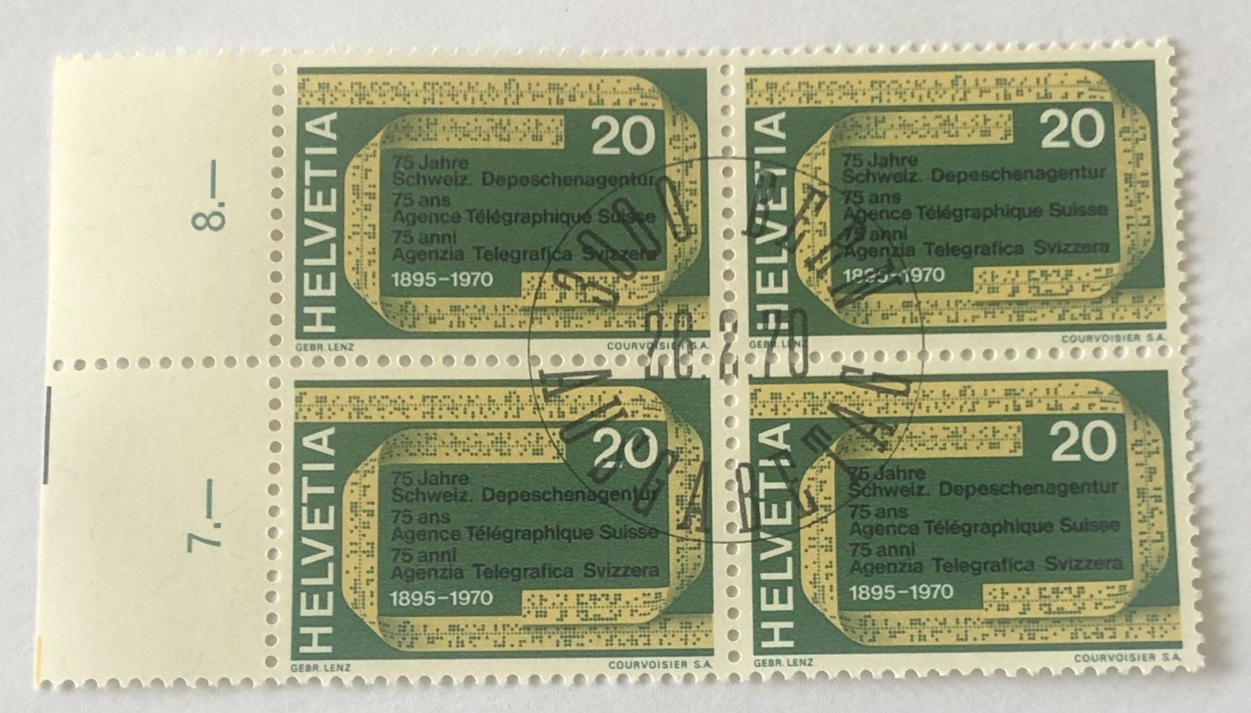 Alle Briefmarken: 4 er Block Nr.476 mit Vollstempel  Bern – Gebraucht aus Aarau von Billa007
