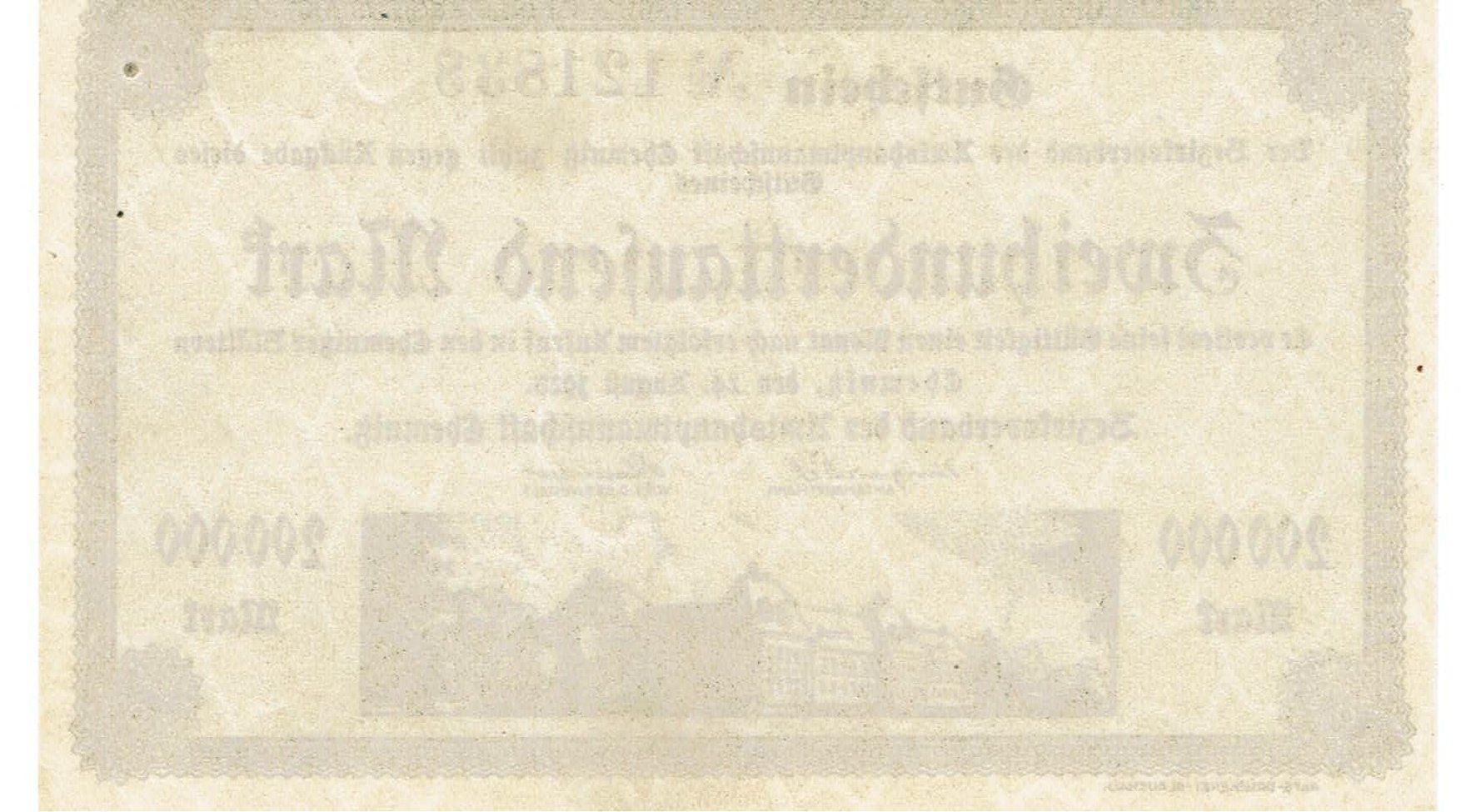 Banconote: Chemnitz 200000 Mark 24.08.1923 VZ+-VZ++ – Usato da Steffisburg venduto da ber_8htf 1